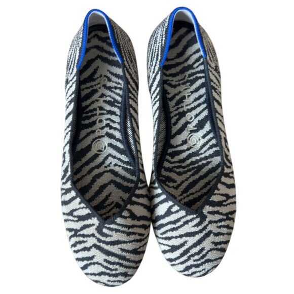 Rothy's Animal‎ Print zebra print flat almond toe size 8 - Picture 1 of 10